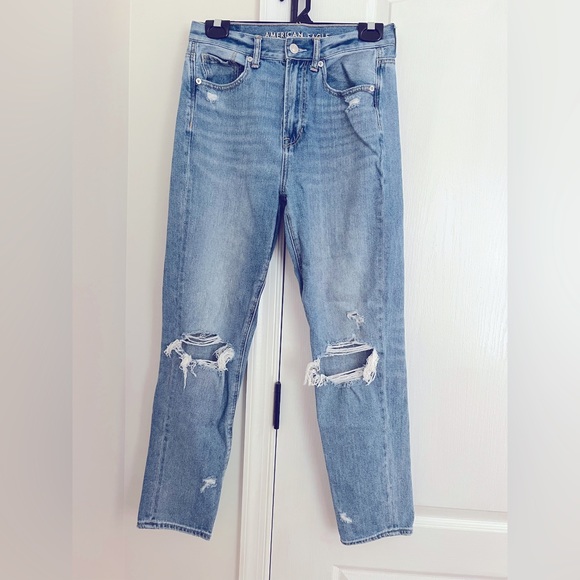 American Eagle Mom Jeans in Cool Blue Size 4 - Picture 2 of 4
